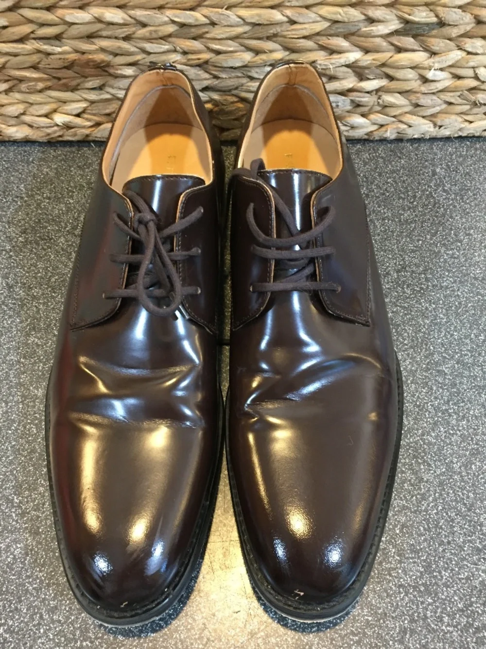 Express Men's Dark Brown Leather Oxfords